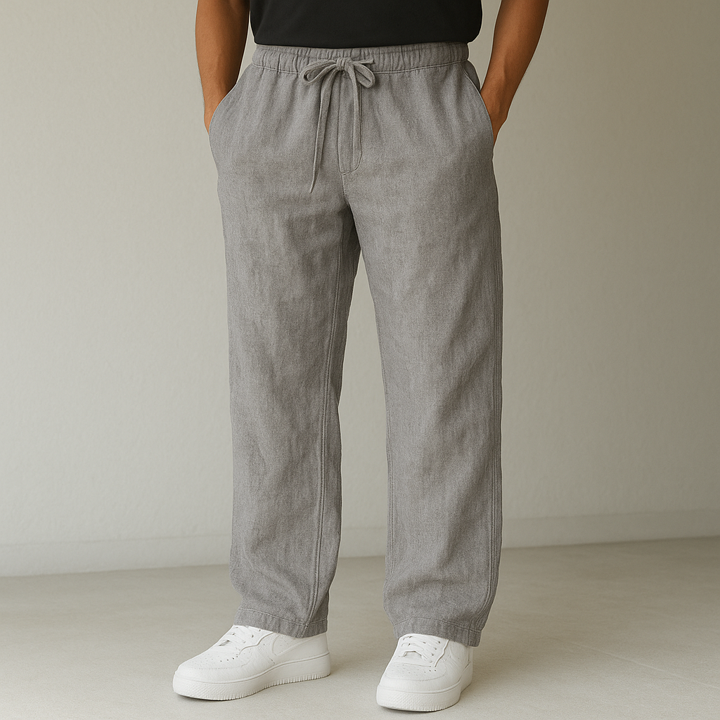 Heren Linnen Broek met Verstelbare Taille – Luchtige Zomerbroek voor Comfort en Stijl
