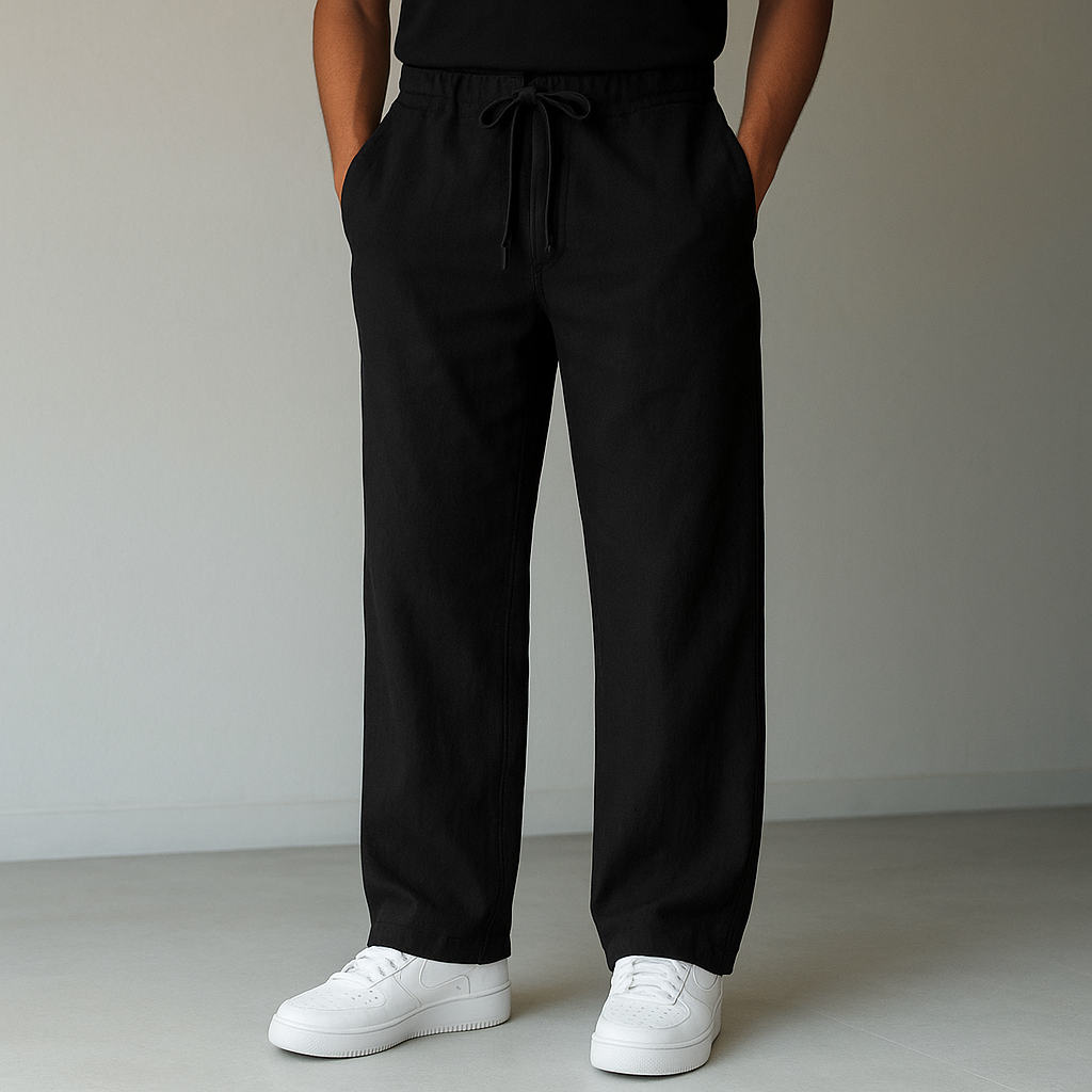 Heren Linnen Broek met Verstelbare Taille – Luchtige Zomerbroek voor Comfort en Stijl