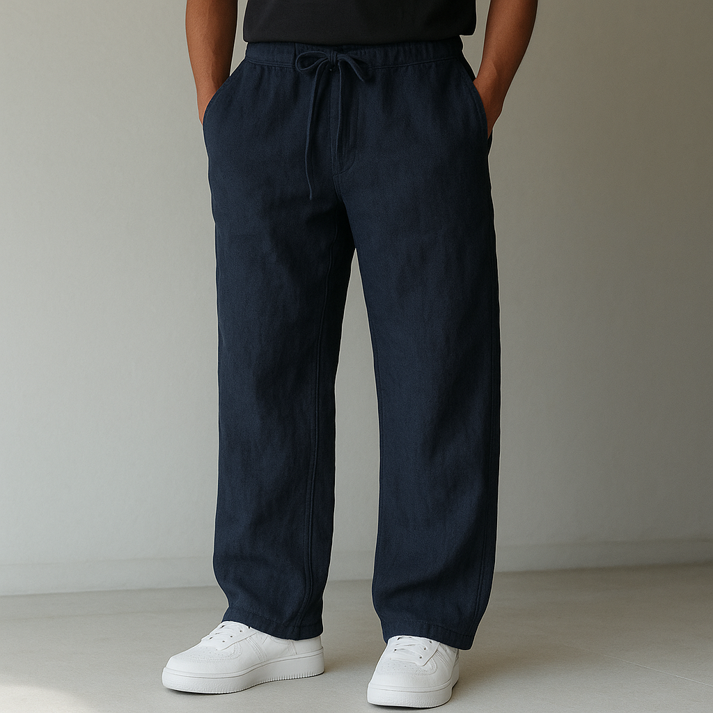 Heren Linnen Broek met Verstelbare Taille – Luchtige Zomerbroek voor Comfort en Stijl