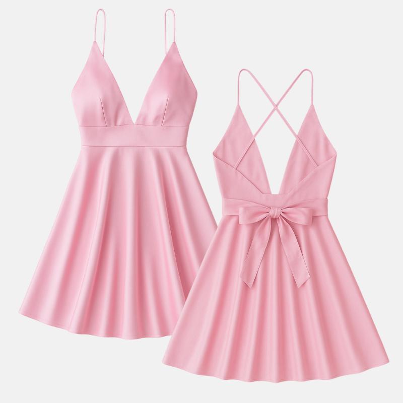 Zomerse Swingjurk met Strik – Mouwloze Losvallende Jurk voor Dames