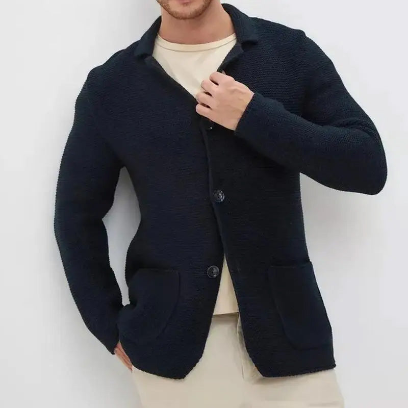 Gezellige Knopen-Voorkant Gebreide Heren Cardigan – Stijlvolle, Warme en Comfortabele Herentrui