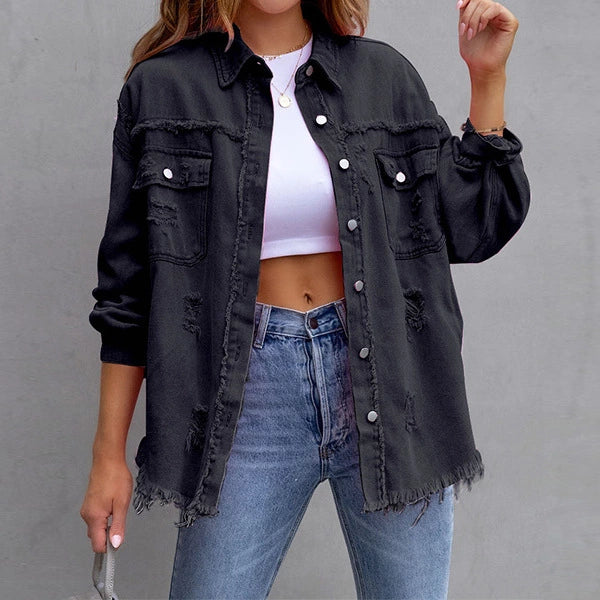 Trendy & Versleten Denim Jeansjack – Stijlvol, Comfortabel & Perfect voor Elke Dag