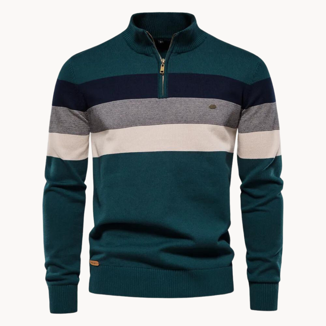 Quarter Zip Sweater – Stijlvolle Herentrui met Ritskraag van Katoenmix