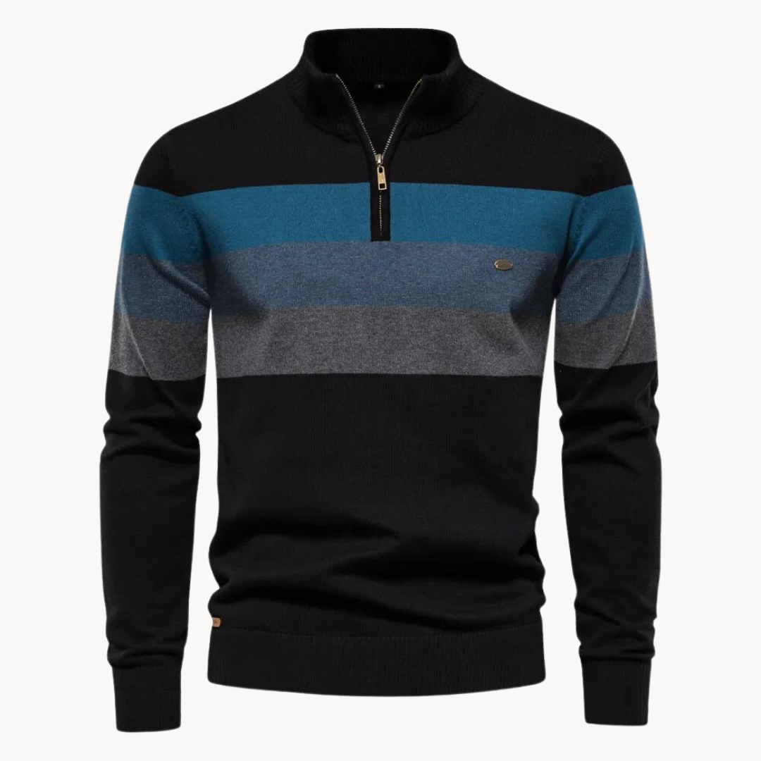 Quarter Zip Sweater – Stijlvolle Herentrui met Ritskraag van Katoenmix