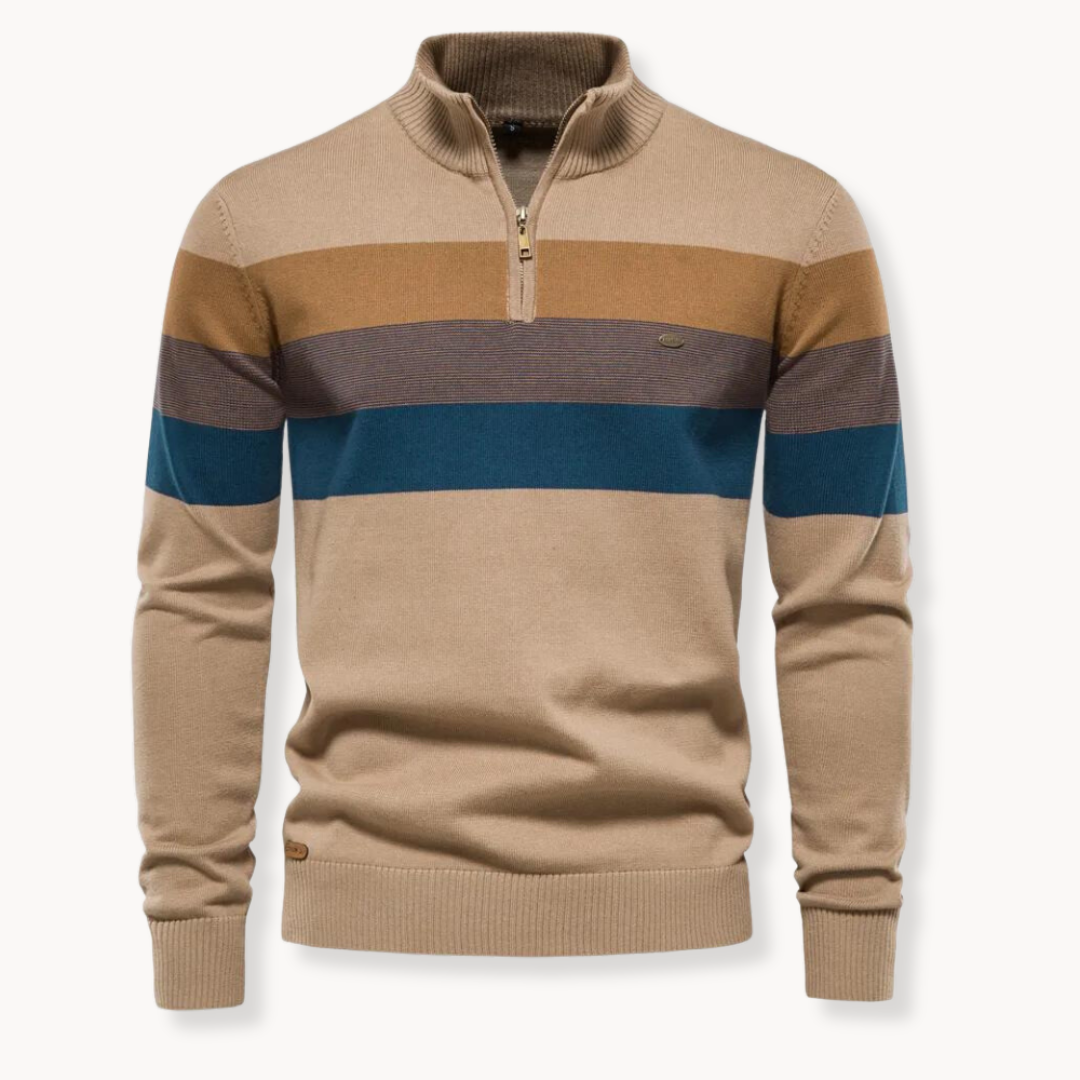 Quarter Zip Sweater – Stijlvolle Herentrui met Ritskraag van Katoenmix