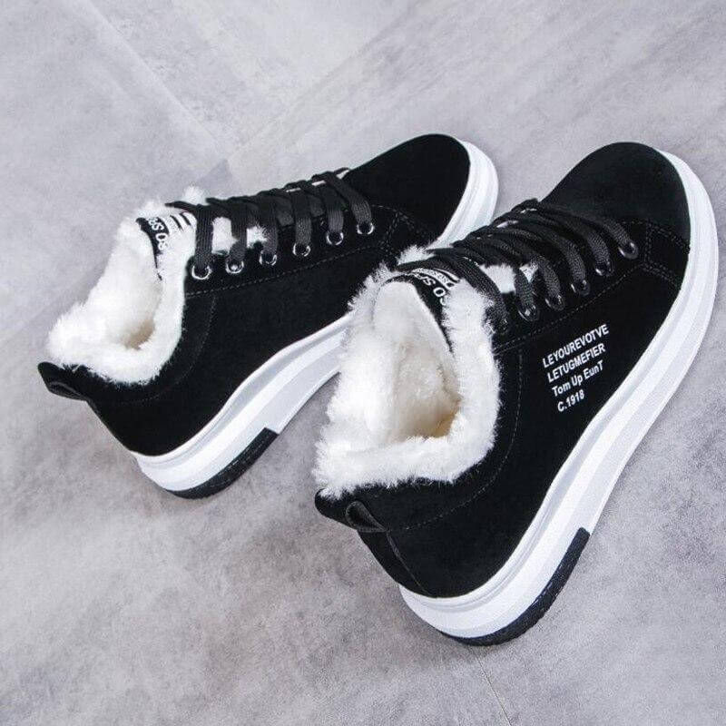 Warme Winter Sneakers met Nepbont Voering – Comfortabele Enkel Schoenen