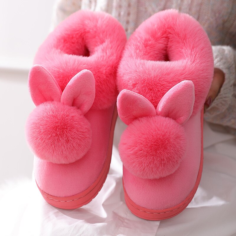 Fluffy Konijnen Pantoffels voor Dames – Zachte, Warme & Schattige Pluche Slippers voor de Winter