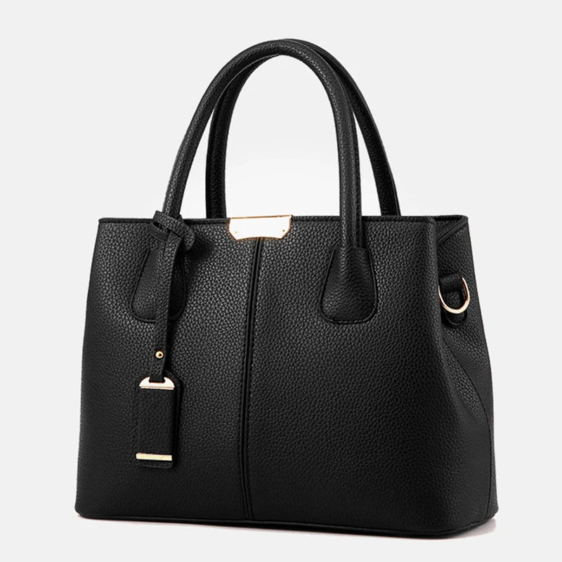 Dames Handtas – Luxe Leren Textuur, Ruim & Stijlvol met Schouderriem