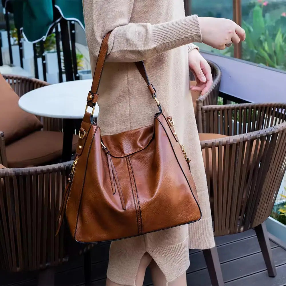 Luxe Hobo Anti-Diefstal Handtas – Elegante & Ruime Vegan Leren Schoudertas