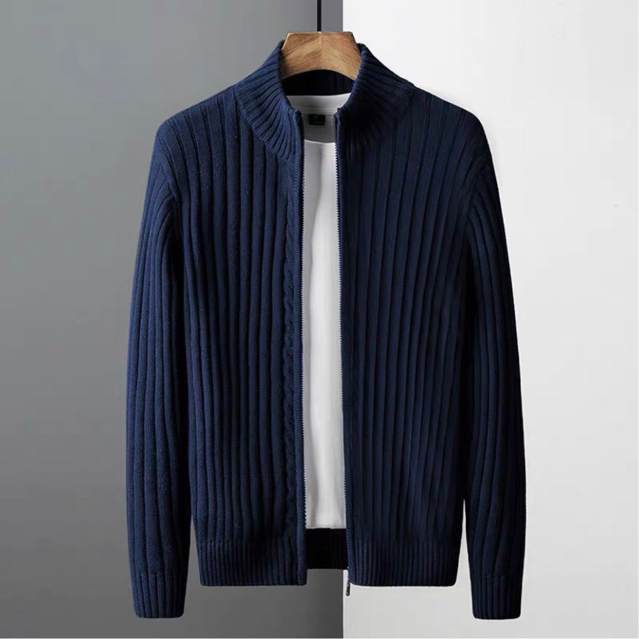 Luxe Zip Cardigan – 100% Biologisch Katoen, Ademend & Comfortabel Vest