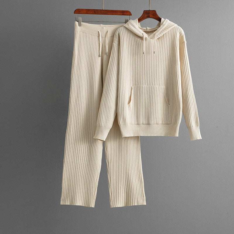 Set van Katoenen Casual Kleding – Comfortabele Hoodie en Broek voor Dagelijks Gebruik