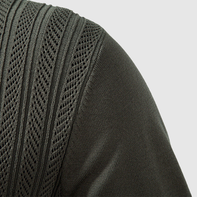 Urbano Sweater – Luxe Kabelbrei Trui met Halve Rits en Sportieve Stijl