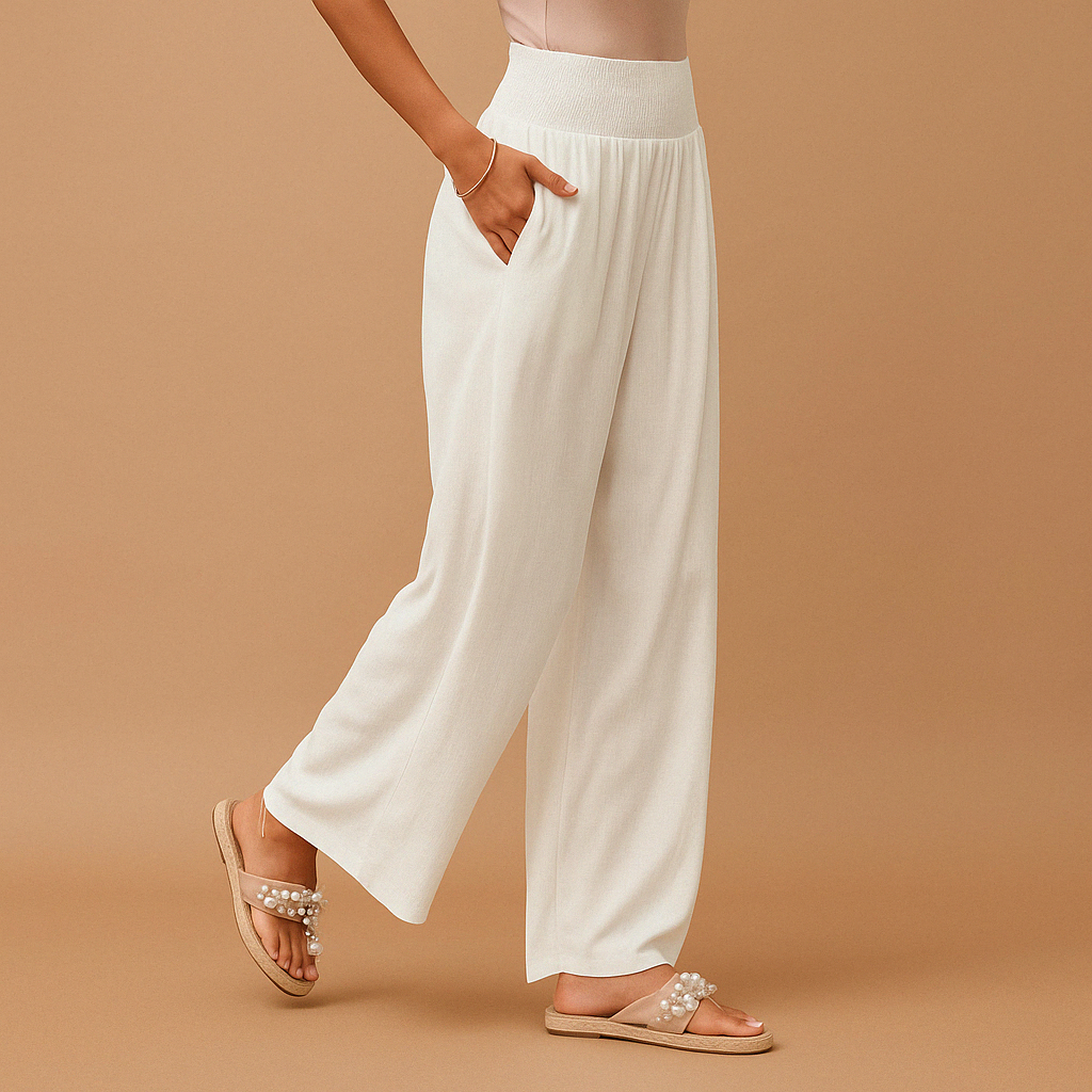 Luchtige Broek Dames met Rechte Pijpen en Elastische Taille – Comfortabel en Ademend voor Zomerse Dagen