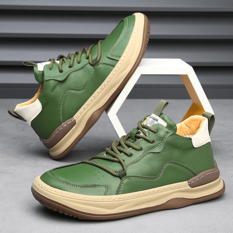 Italiaanse Leren Sneakers voor Heren – Luxe Handgemaakt Design met Comfortabele Pasvorm