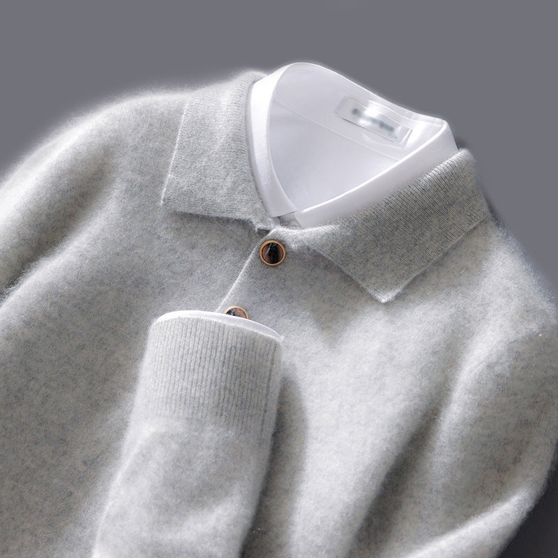Polo trui Heren & Dames – Luxe Gebreide Wol, Classic Polo Kraag, Comfortabel & Tijdloos