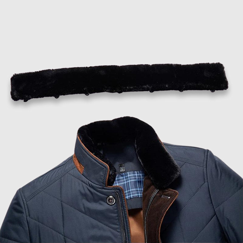 Heren Gevoerde Geïsoleerde Winterjas – Warme, Stijlvolle & Comfortabele Jas met Bontkraag voor de Winter