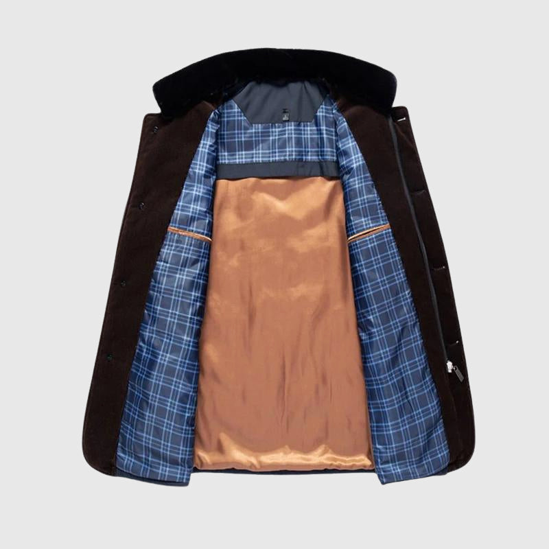 Heren Gevoerde Geïsoleerde Winterjas – Warme, Stijlvolle & Comfortabele Jas met Bontkraag voor de Winter