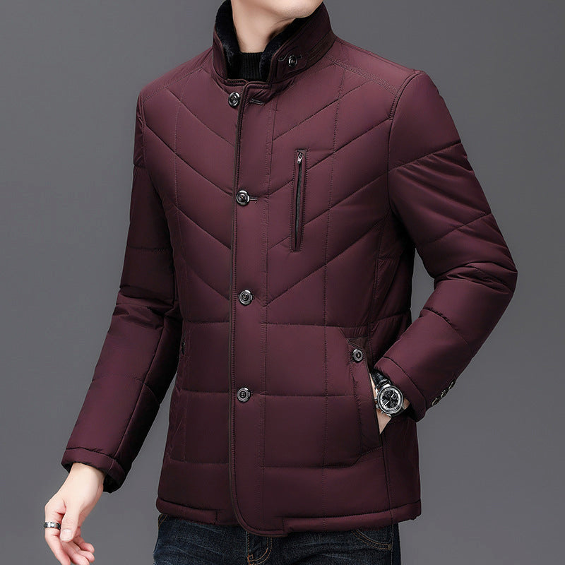 Heren Gevoerde Geïsoleerde Winterjas – Warme, Stijlvolle & Comfortabele Jas met Bontkraag voor de Winter