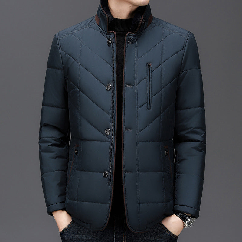 Heren Gevoerde Geïsoleerde Winterjas – Warme, Stijlvolle & Comfortabele Jas met Bontkraag voor de Winter