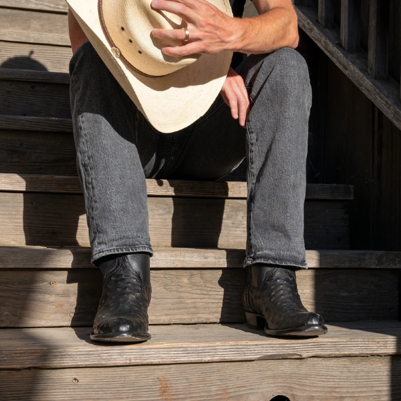 Klassieke Western Stijl Laarzen – Duurzame Zool, Gestapelde Hak & Leren Look