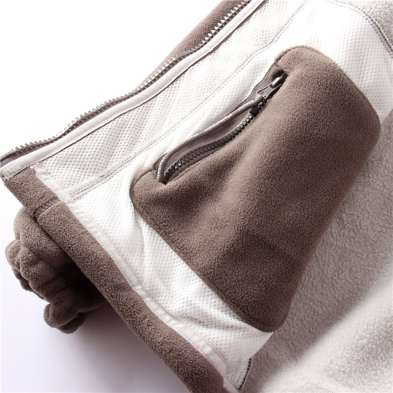 Ultiem Warme Polyester Fleece Jas – Winddichte Unisex Winterjas met Opstaande Kraag