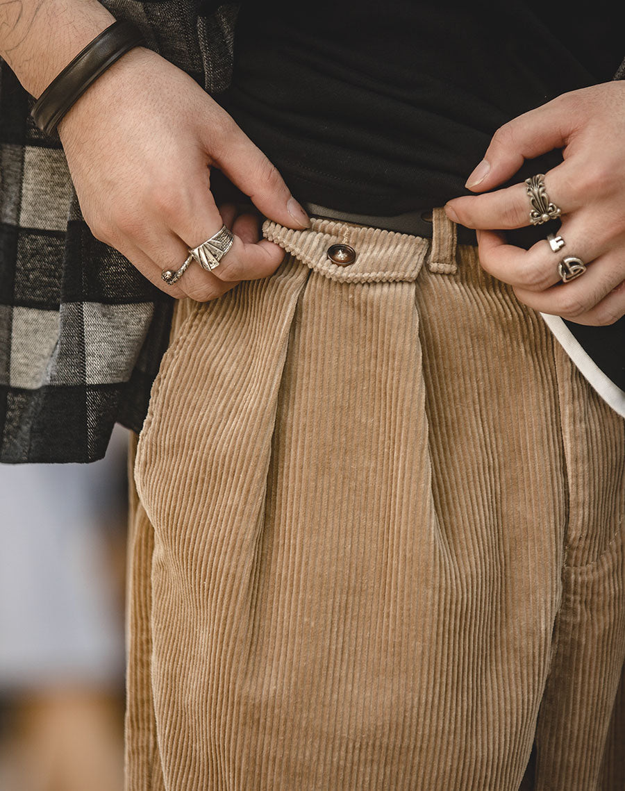 Klassieke Wijde Corduroy Broek – Comfortabele Katoenen Rechte Pantalon voor Heren