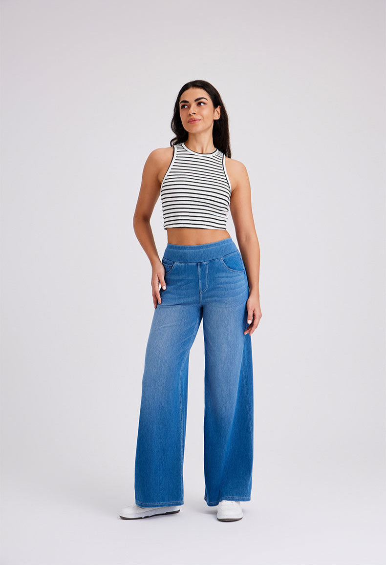 Bootcut Jeans met Hoge Taille – Rekbaar Comfort & Tijdloze Pasvorm