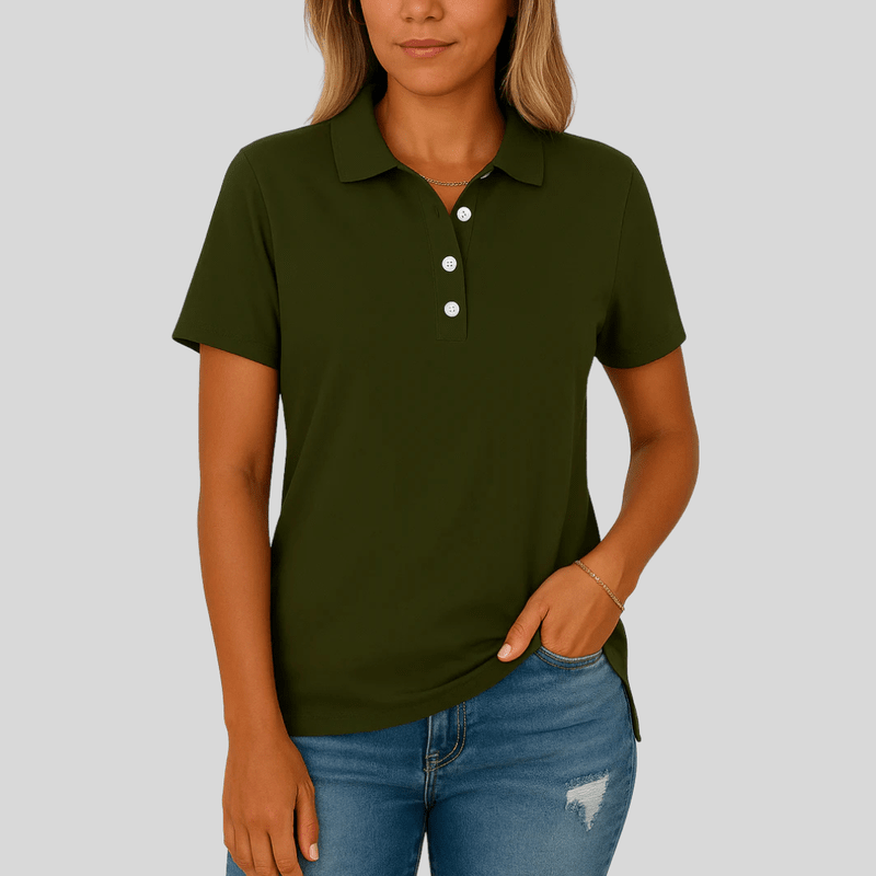 Tijdloos Dames Poloshirt – Elegant, Ademend & Comfortabel voor Werk of Vrije Tijd