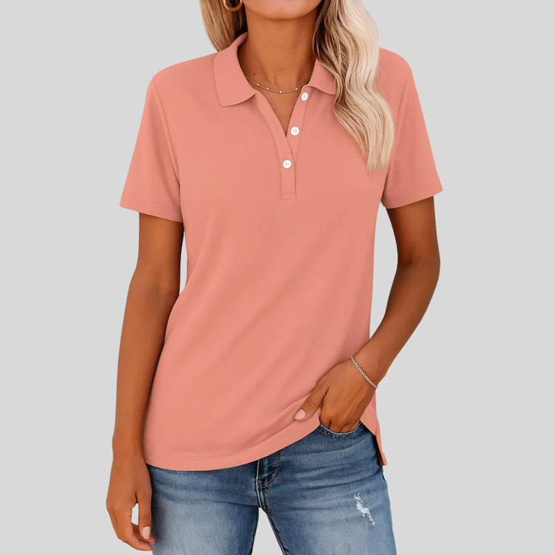 Tijdloos Dames Poloshirt – Elegant, Ademend & Comfortabel voor Werk of Vrije Tijd