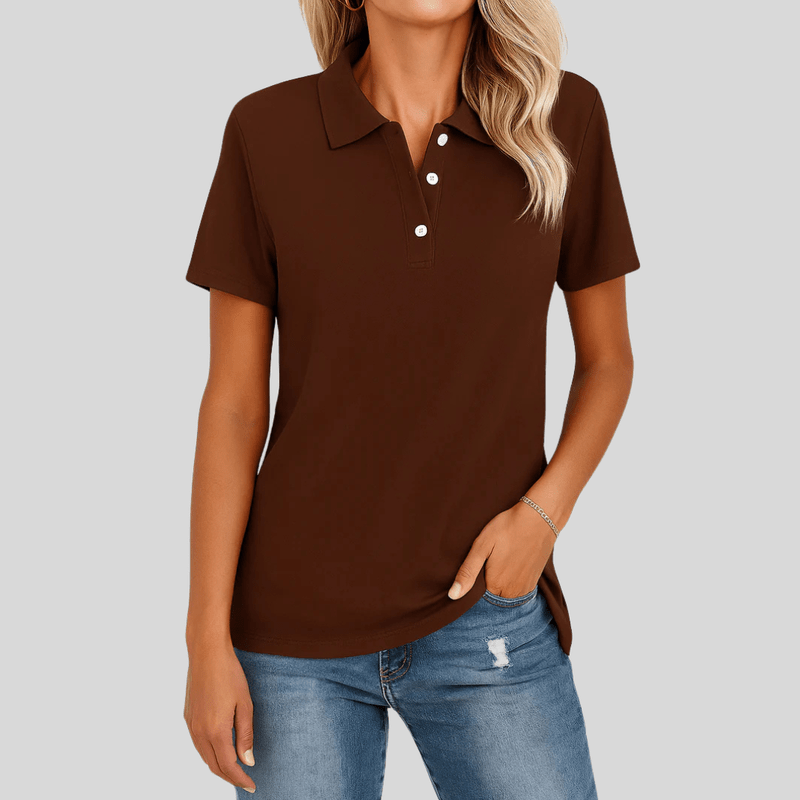 Tijdloos Dames Poloshirt – Elegant, Ademend & Comfortabel voor Werk of Vrije Tijd