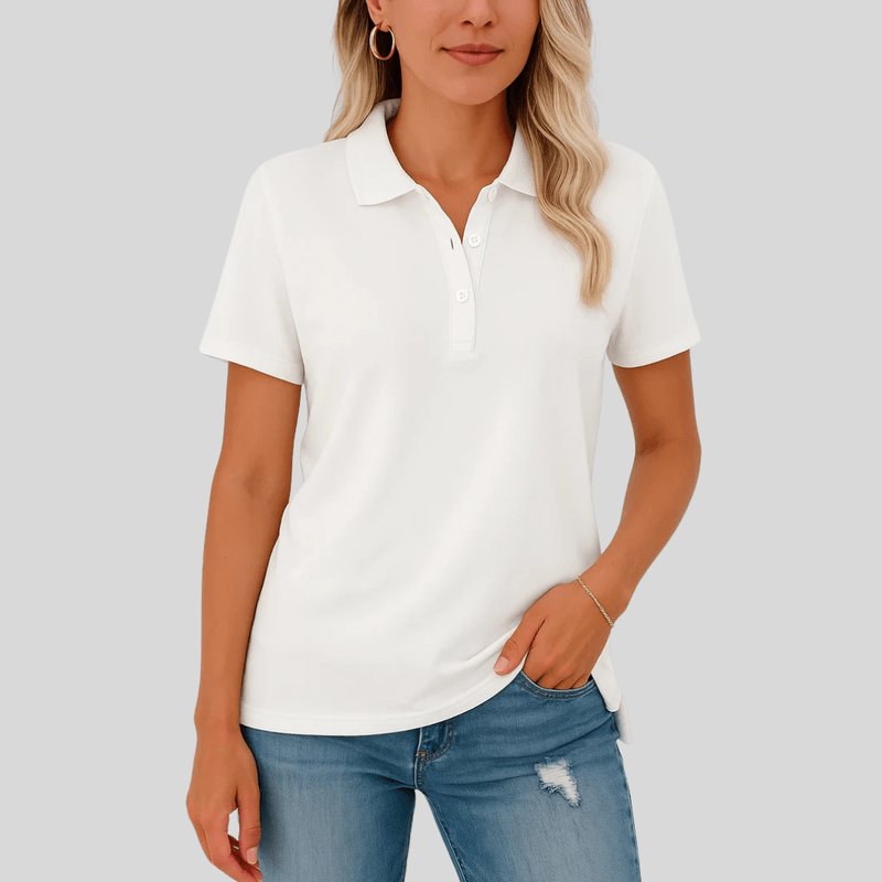 Tijdloos Dames Poloshirt – Elegant, Ademend & Comfortabel voor Werk of Vrije Tijd