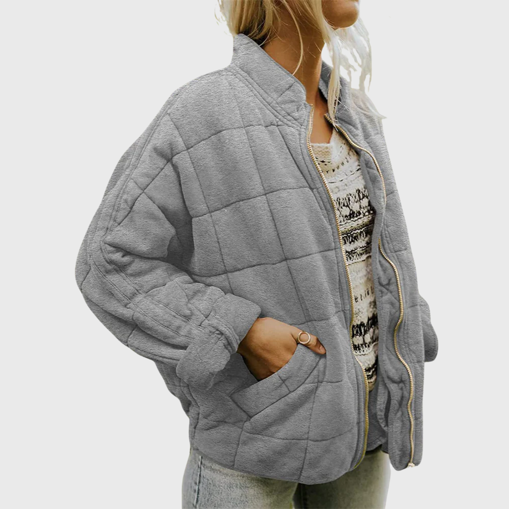 Elegante Jas – Lichtgewicht Gewatteerde Winterjas met Oversized Pasvorm & Stijlvolle Details