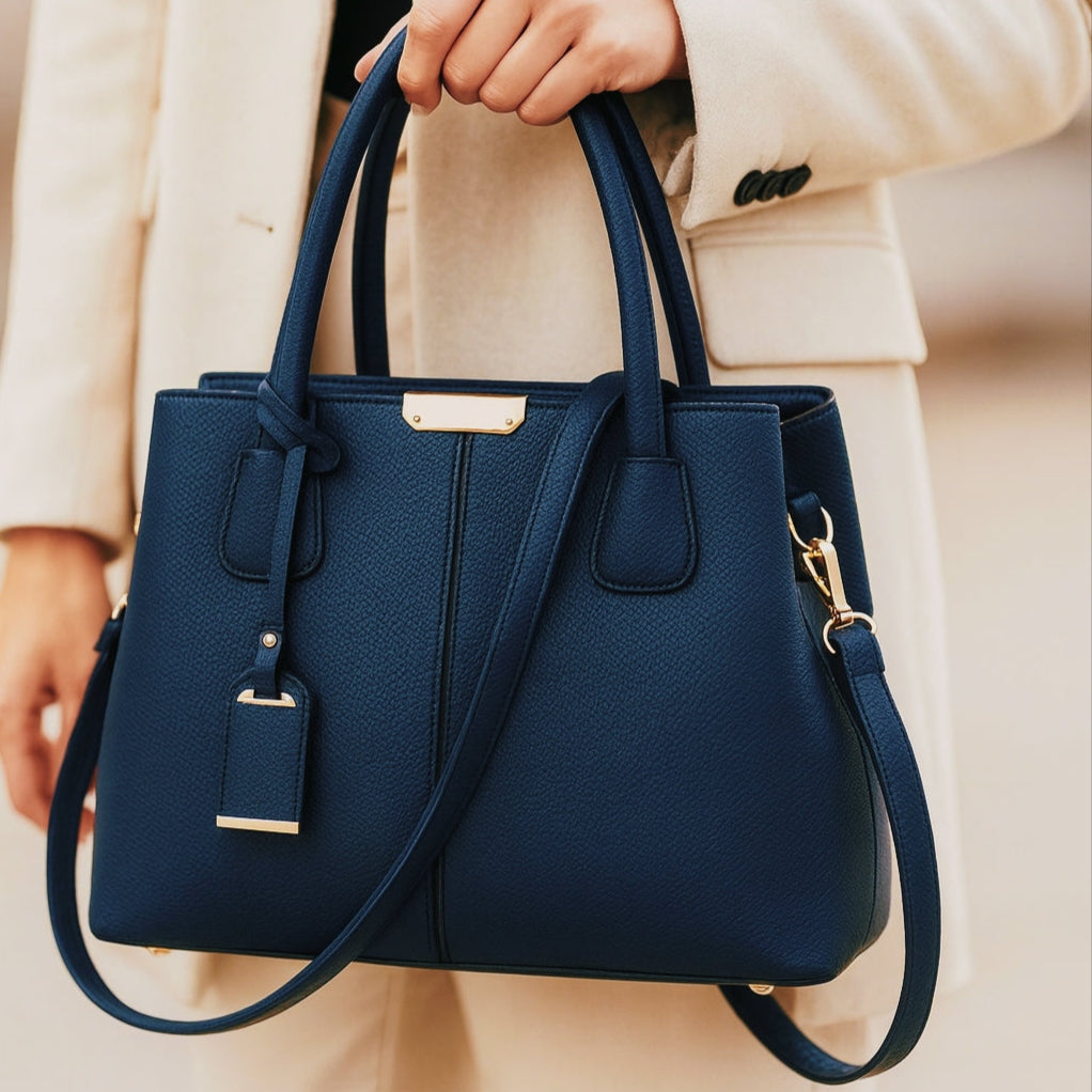 Dames Handtas – Luxe Leren Textuur, Ruim & Stijlvol met Schouderriem