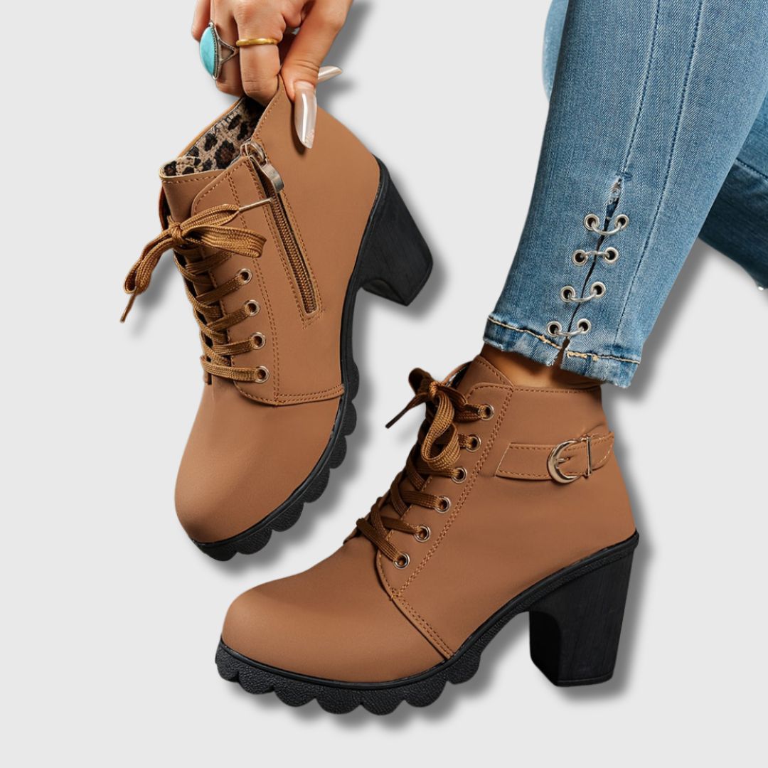 Casual Enkellaarsjes met Hak – Stijlvolle Comfortschoenen voor Dagelijks Gebruik