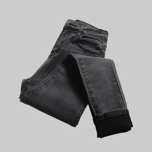 Thermische Fleece Gevoerde Stretch Jeans – Warme Winter Denim Broek