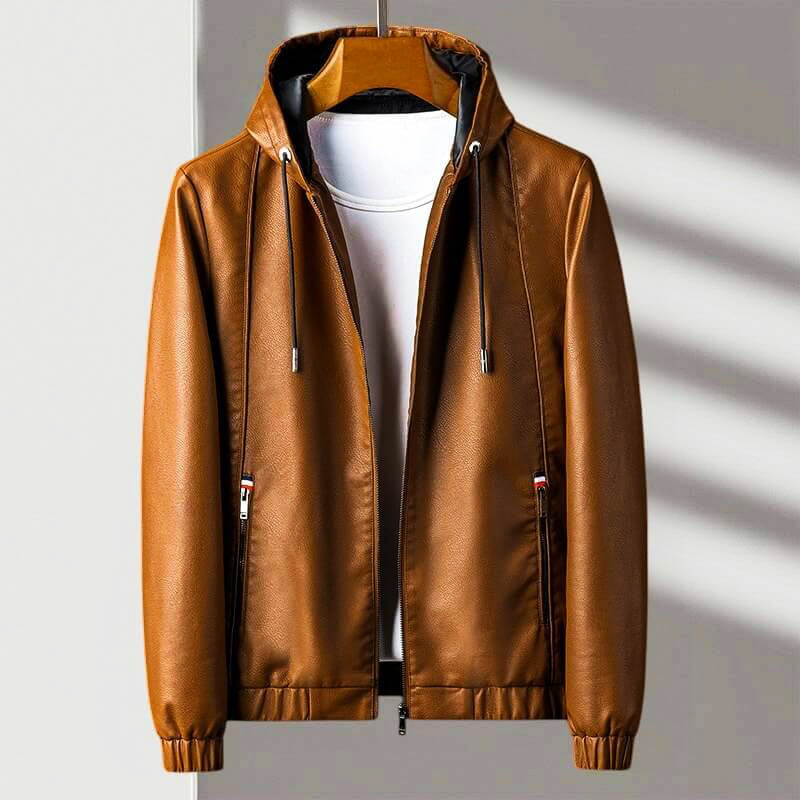 Leren Jack met Capuchon – Premium Eco-Leder & Urban Stijl