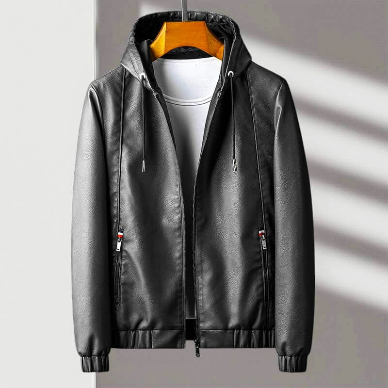 Leren Jack met Capuchon – Premium Eco-Leder & Urban Stijl