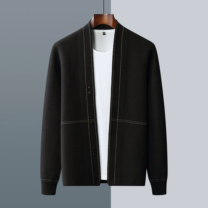 Wool Weaver Cardigan – Luxe Gebreid Vest van Wol met Ruitpatroon