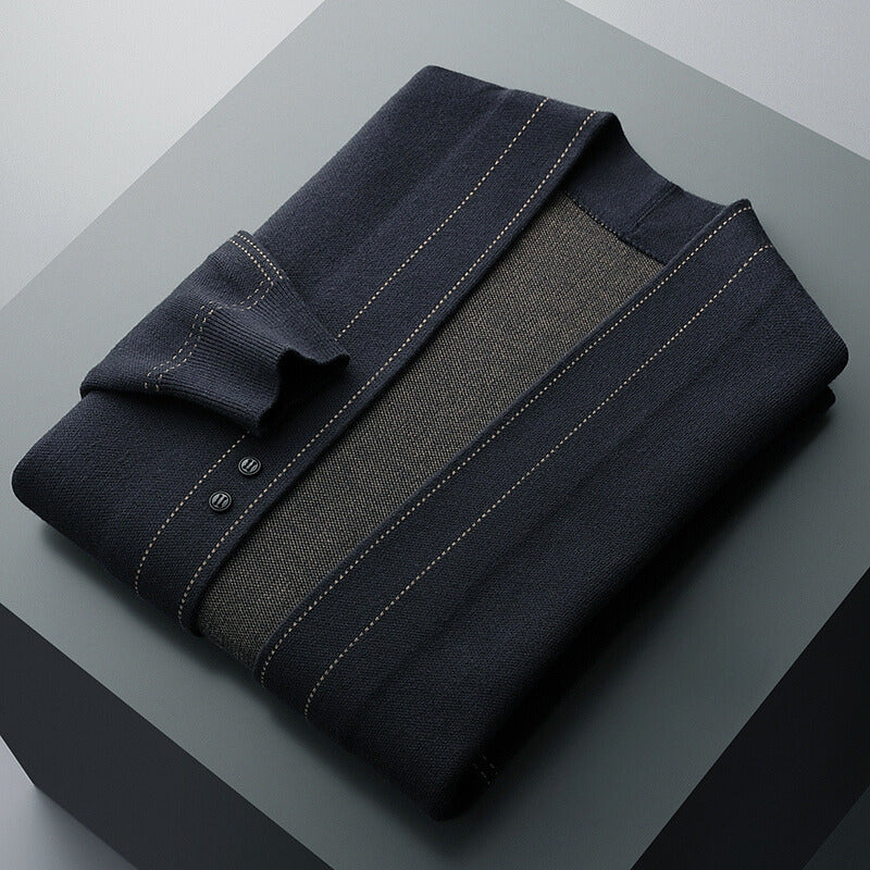 Wool Weaver Cardigan – Luxe Gebreid Vest van Wol met Ruitpatroon