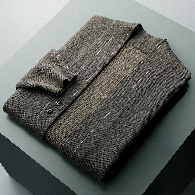 Wool Weaver Cardigan – Luxe Gebreid Vest van Wol met Ruitpatroon