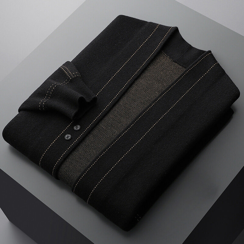 Wool Weaver Cardigan – Luxe Gebreid Vest van Wol met Ruitpatroon