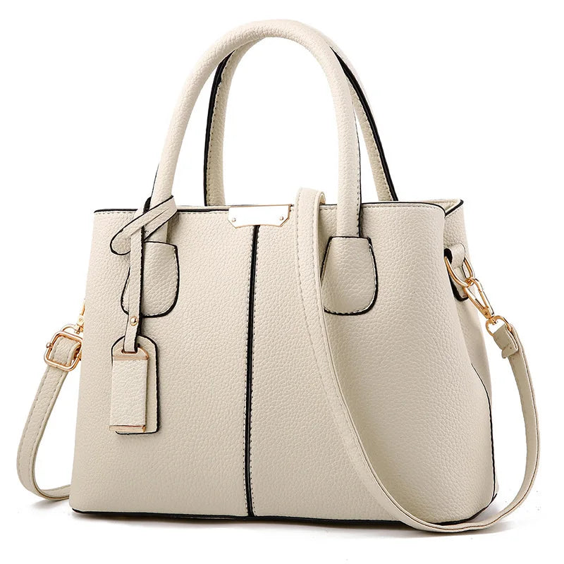 Dames Handtas – Luxe Leren Textuur, Ruim & Stijlvol met Schouderriem