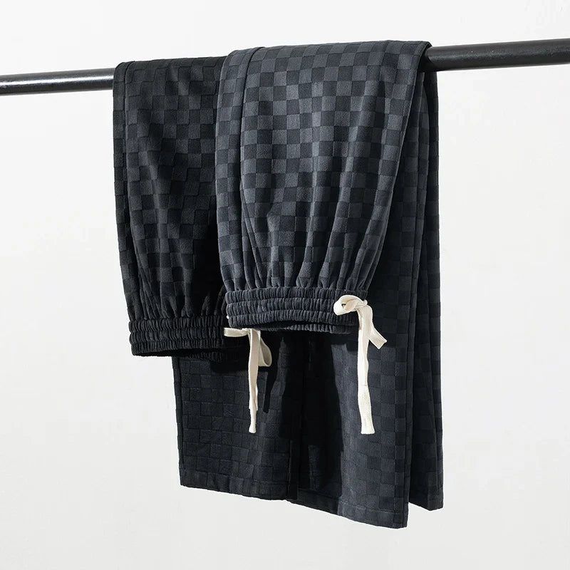 Geruite Corduroy Wijde Pijpen Joggingbroek – Zacht & Stijlvol Comfort