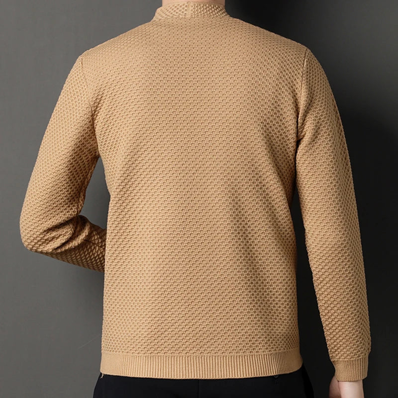Elegante Jacquard Herfstjas – Zacht, Getextureerd & Warm voor Koele Dagen