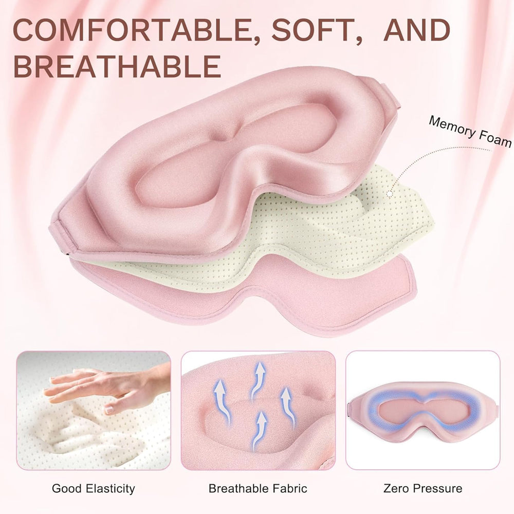 3D Slaapmasker voor de Ogen – 100% Lichtblokkerend, Comfortabel & Drukvrij voor Diepe Slaap