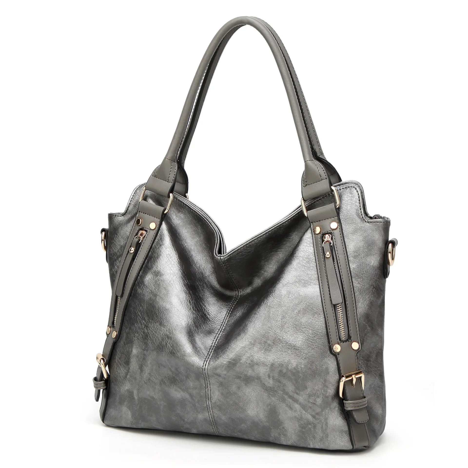Modieuze Dames Crossbody Tas – Zachte Leerlook, Multi-Vakken Casual Shopper