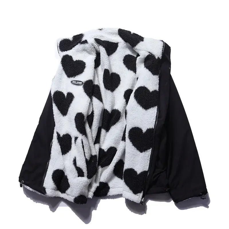 Reversible Jas met Harten – 2-in-1 Dames Jas met Romantisch Design & Comfortabele Pasvorm