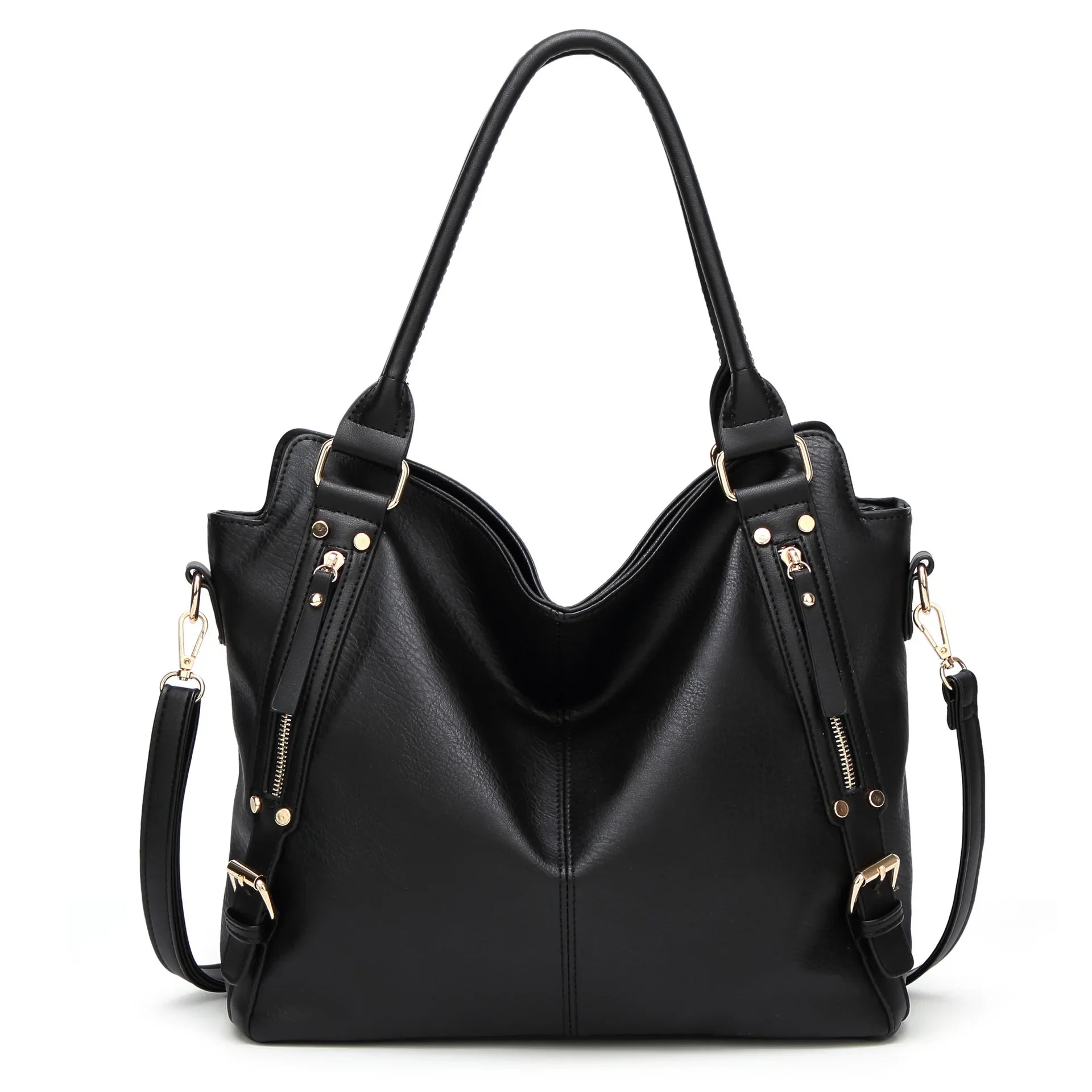 Modieuze Dames Crossbody Tas – Zachte Leerlook, Multi-Vakken Casual Shopper
