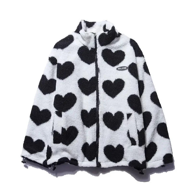 Reversible Jas met Harten – 2-in-1 Dames Jas met Romantisch Design & Comfortabele Pasvorm