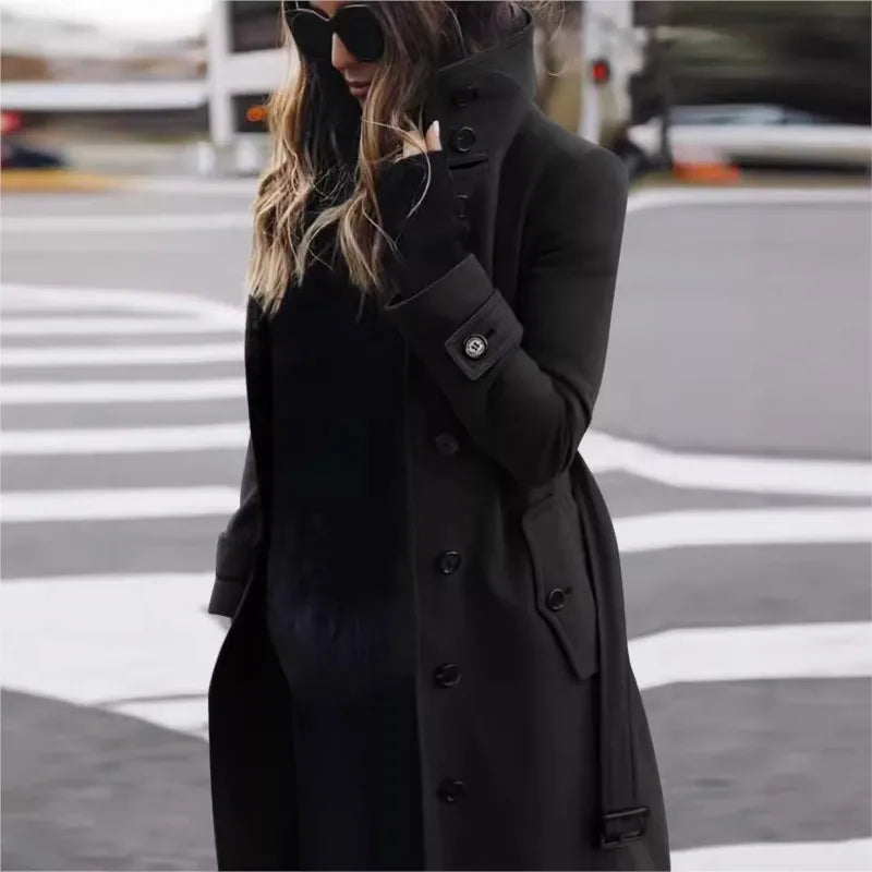 Elegante Trenchcoat – Luxe Wollen Dames & Heren Jas met Slim Fit en Tijdloos Design